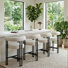 Upholstered Boucle Counter Stool