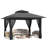 11X11 Gazebo, Outdoor Patio Gazebo With Mosquito Netting, Double Roof Metal Gazebo, Canopy For Backyard Covered Patio, Heavy Duty Gazebo Outdoor For Garden Deck Lawn, Gray-126133270-124949853