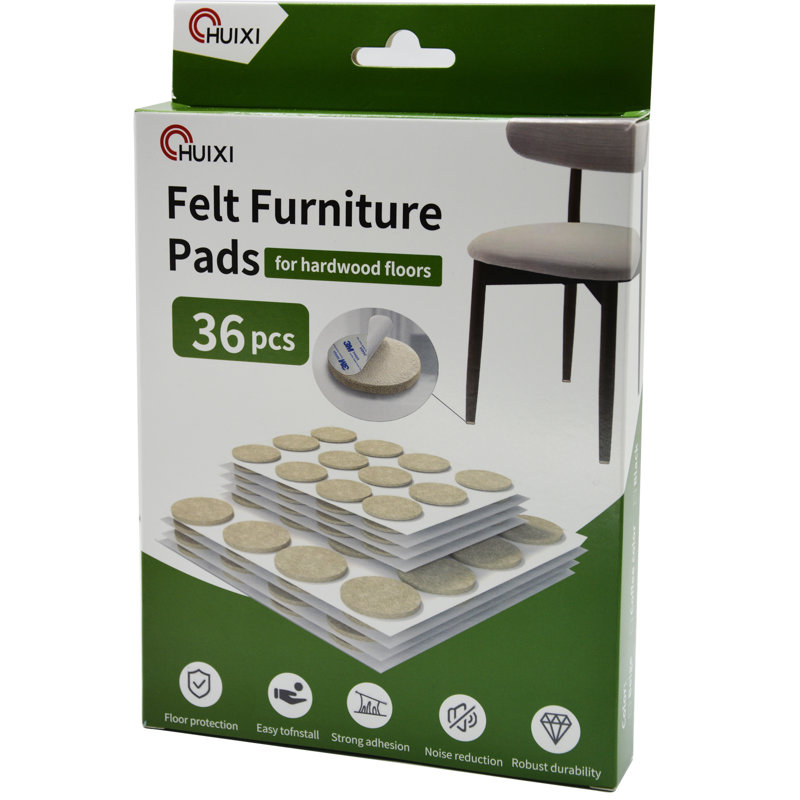 Felt Furniture Pads, Variety Size Chair leg floor Protectors - Best Wood Floor Protectors,furniture pads for hardwood floors,Super Strong Adhesion, Beige.