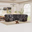 Canapé modulaire inclinable manuel en similicuir 7 pièces avec console de rangement et porte-gobelets Rohan-1385898053