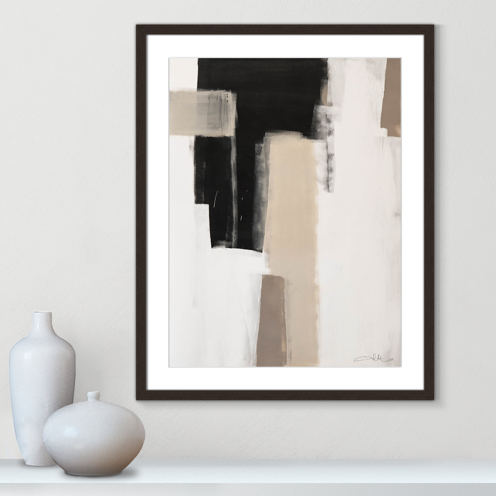 Earth Scapes I by Casa Fine Arts, 29.5" H x 23.5" W x 1.25" D, Walnut Matted Picture Framed