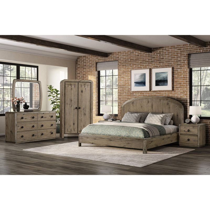Grand lit à panneau English Oak Knotty