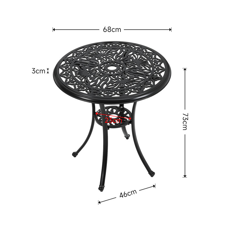 68cm Dia x 73cm H Round Patio Dining Table Outdoor Garden Bistro Table