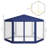 Outsunny 13' X 11' Outdoor Party Tent, Hexagon Sun Shade Shelter Canopy With Protective Mesh Screen Sidewalls, Ropes & Stakes, Blue-123826908