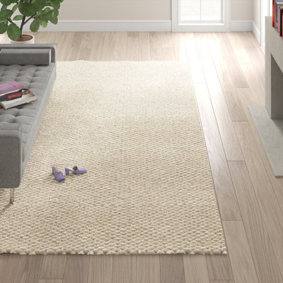 Solid Color Flatweave Jute Area Rug in Tan