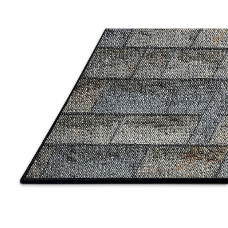 Laine tissée à la machine et polyester blanc Tapis décoratif, Rectangle de 5 pi x 7 pi