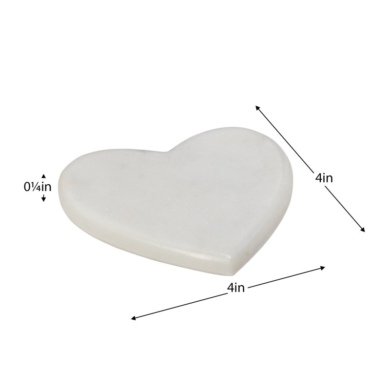 Marble Heart 4 inch Coasters