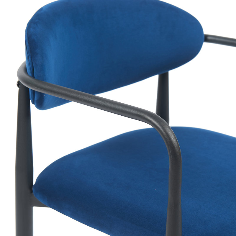 Liam Set of 2 Velvet Dining Chairs, Navy