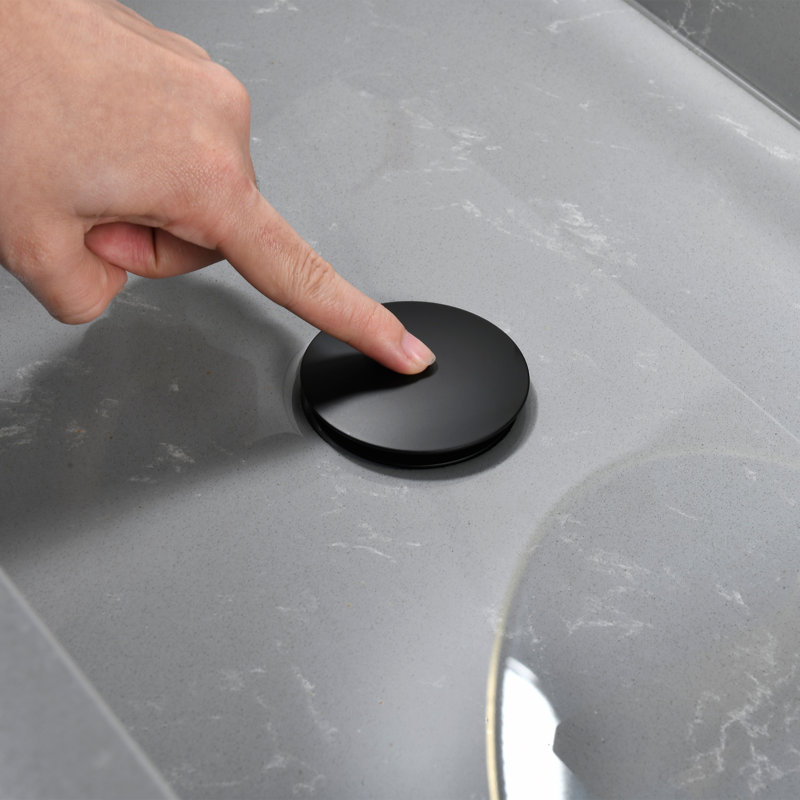 Wall Mounted Double Handles Bathroom Sink Faucet With Optional Drain Assembly, Matte Black, With Drain