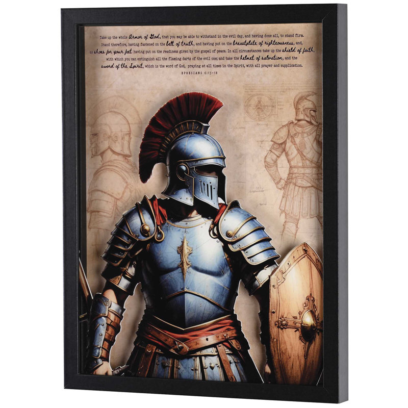 Art mural encadré pleine armure romaine de Dieu
