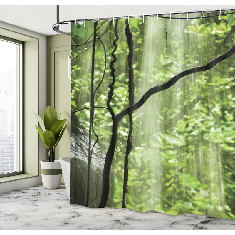 Shower Curtain with Hooks Included, 70" H x 69" W