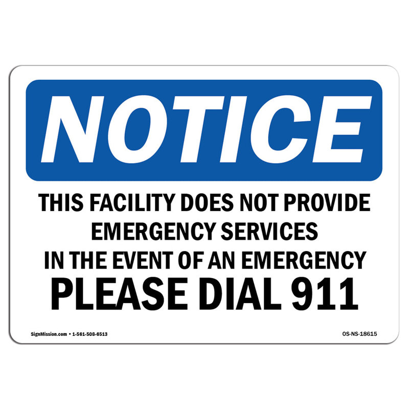 OSHA Notice - This Facility Does Not Provide Emergency Sign | Heavy Duty