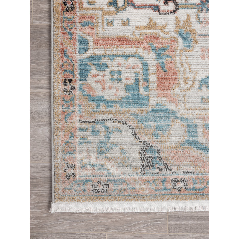 Tapis beige tissé à la machine Etto, Rectangle 5 pi 3 po x 7 pi 6 po