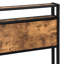Lit plateforme en métal avec tête de lit en bois et douille, sommier non requis, généreux sous rangement, technique de construction silencieuse, noir / brun désiré, fabrication,-1639163641