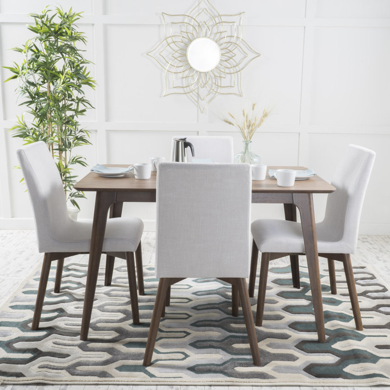 Ensemble repas pour 4 personnes Babala, Chêne naturel, Beige clair