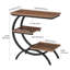 Table de bout industrielle en forme de C avec tablettes à 3 niveaux, petite table d'appoint pour salon, chambre à coucher et table de chevet-1530640382