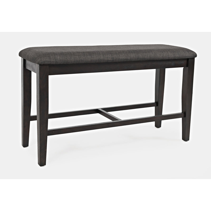 Modern Farmhouse 42" Gray Upholstered Counter Bench