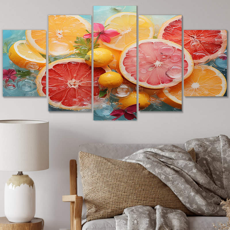 Fluharty - fruits, reproduction d'art murale - 5 panneaux