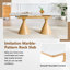 Table de salle à manger extensible de luxe moderne, plateau de table en pierre de marbre blanc avec pieds en métal effilés blancs, table de salle à manger rectangulaire multifonctionnelle pour 4 à 8 membres de la famille-131073770