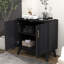 Buffet Mid-Century moderne cannelé avec tablettes réglables et pieds en bois massif-1706443680