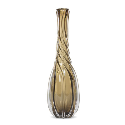 Twirl Glass Vase, Amber, Medium