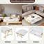 Modern Rectangular Coffee Table With 4 Drawers And Gold Base-1111542704