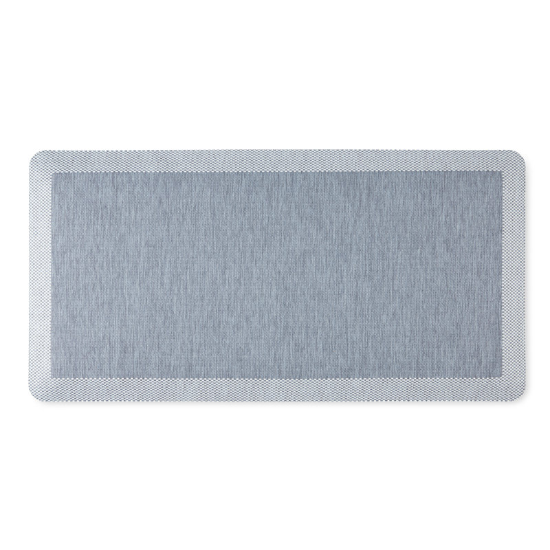 Martha Stewart Mira Modern Heathered Anti-Fatigue Air-Infused Kitchen Mat, Blue, Rectangle 1' 8" x 3'3"