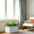 23 Inch Rectangle Concrete Planter, Ideal For Succulents & Houseplants, Bright White-1437896033