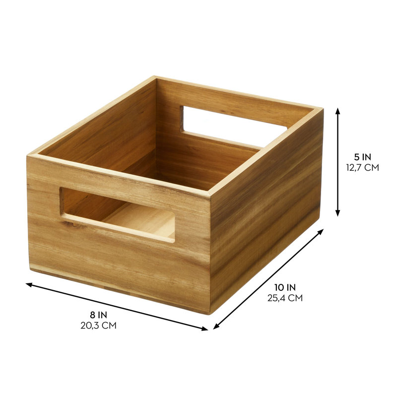 Panier de rangement en bois d'acacia avec poignées iDesign - Naturel