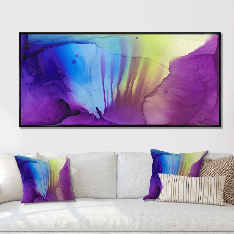 Mauve, encre mauve - Impression sur toile, Cadre noir, H 8 po x l 12 po x P 1 po