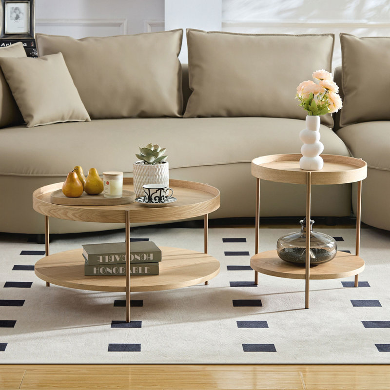 Table basse Tishay, Bois naturel