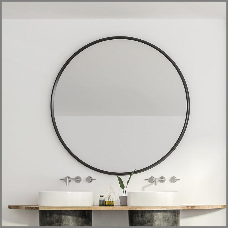 Miroir mural 39 po pour salle de bain, Black