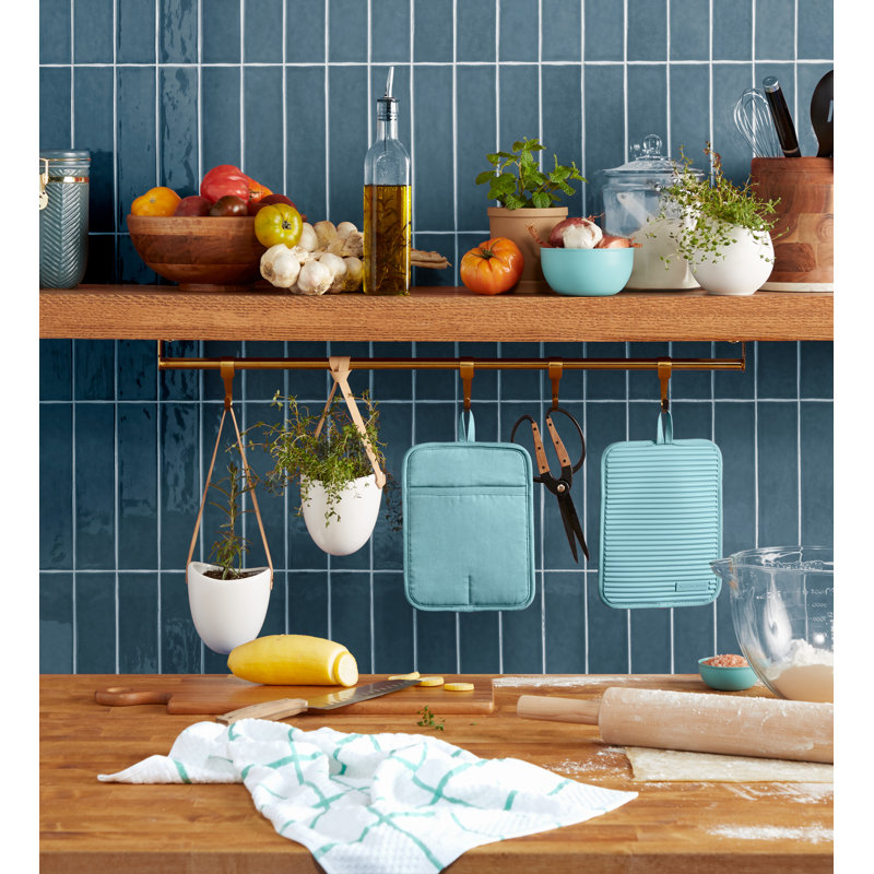 KitchenAid Ribbed Soft Silicone Potholder, Teal