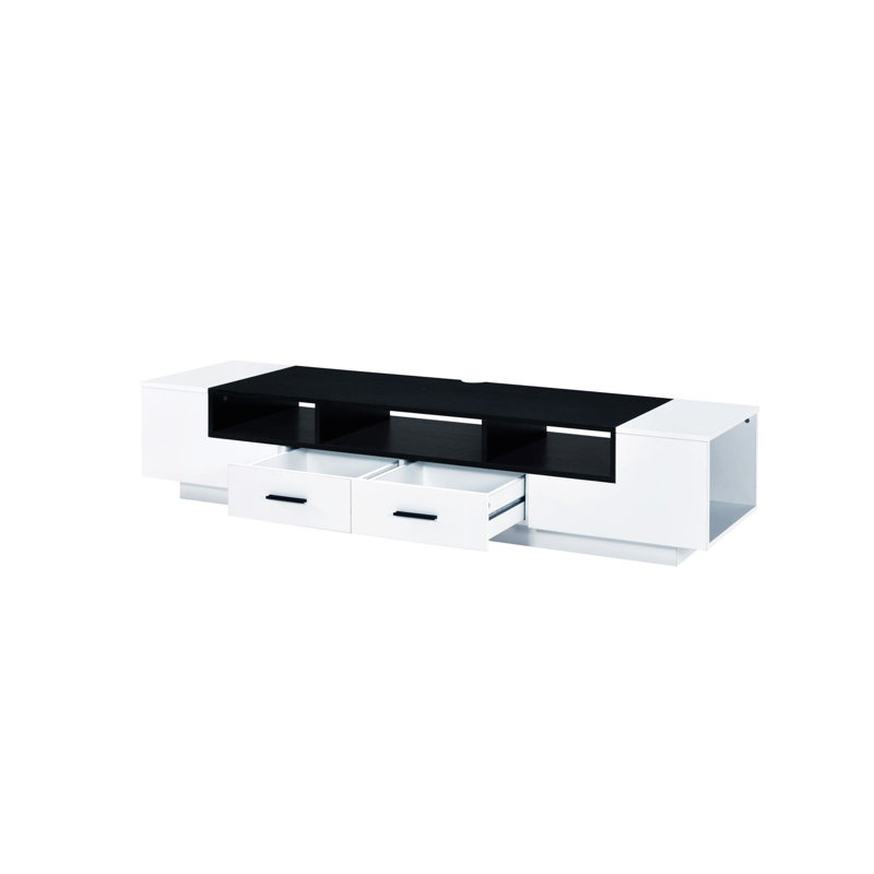 Oluwasegun 2-Drawer Rectangular TV Stand in White/Black