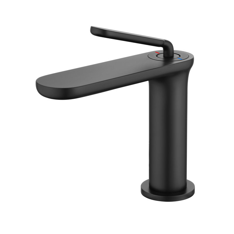 5" Height Modern Single Handle Vessel Sink Bathroom Faucet, Matte Black