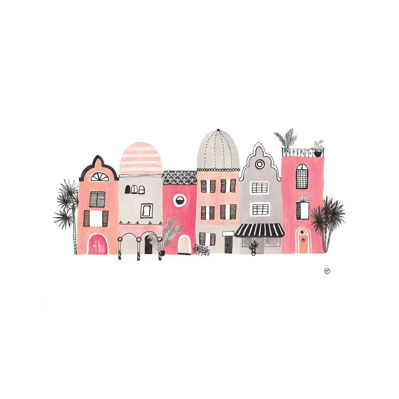 Row Of Houses Paper by CreatingTaryn - Wrapped Canvas Print, 66.04 cm H x 45.72 cm W