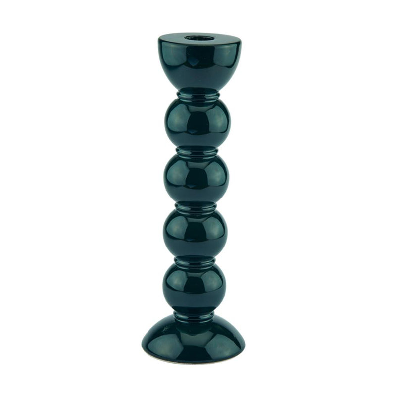 Bobbin Candlestick, 9.45" H x 1.97" W x 1.97" D, White