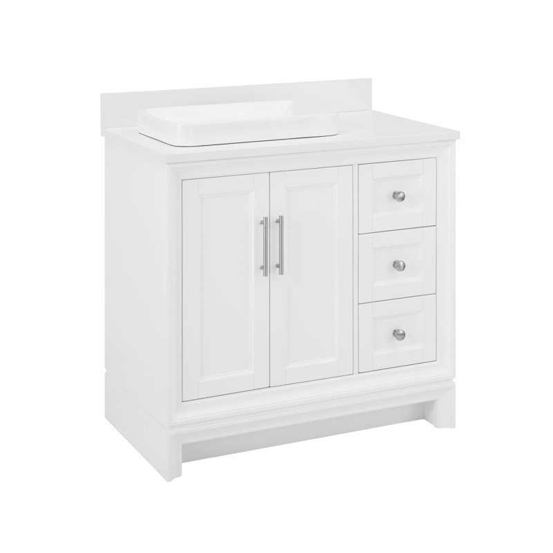 Meuble-lavabo blanc 36 po Anaheim, White, 8 po