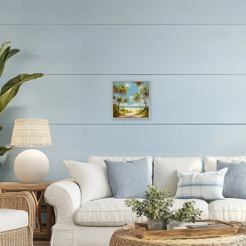 «Bright Palms Tropical Paradise», estampe numérique, design by Creative Studio, Estampe numérique Farmhouse