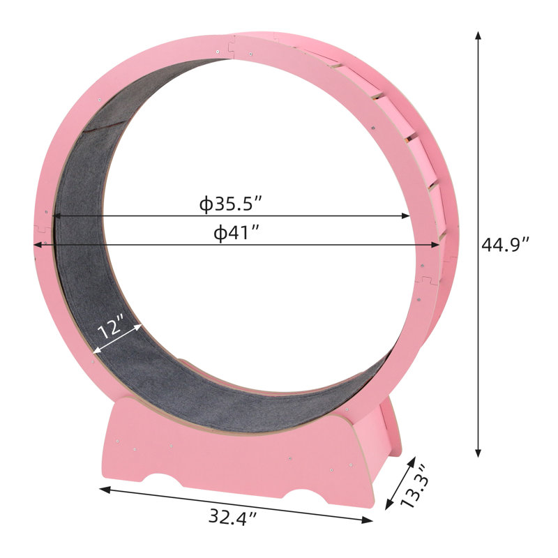 Denora 45'' Large Cat Running Wheel Treadmill, Pink