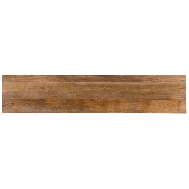 Transitional Beige and Brown Mango Wood Entertainment Console