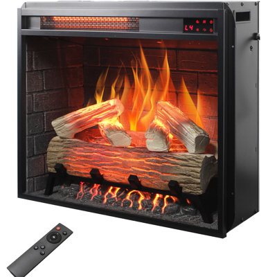Cheminée électrique avec minuterie et 5 niveaux de réglage de la couleur de la flamme, chauffage infrarouge, pour installation libre ou encastrée, télécommande