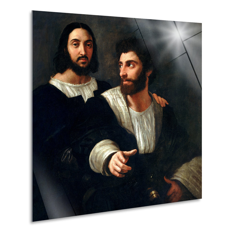 Raphael Sanzio-Self-Portrait with A Friend-Horizontal, Plastic/Acrylic, 70cm H x 70cm W