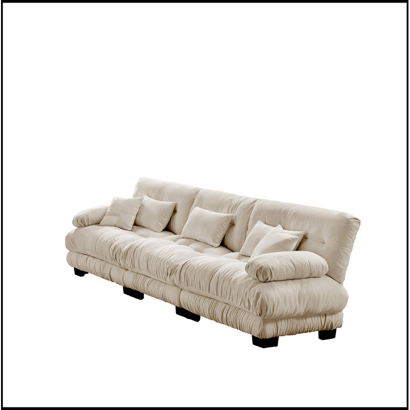 Canapé modulaire confortable avec revêtement en chenille doux pour divers espaces