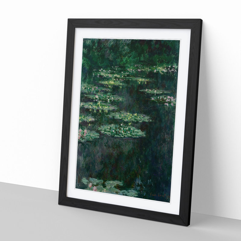Water Lilies Lily Pond Vol.29 by Claude Monet - Picture Frame Painting, 48cm H x 36cm W x 2cm D, Black