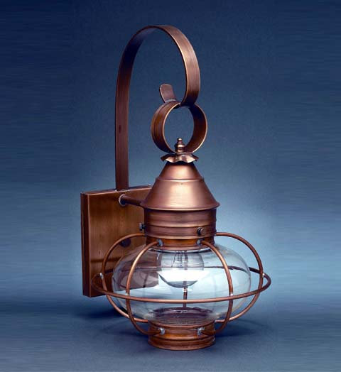 Onion 1-Light Outdoor Wall Lantern, Dark Antique Brass, 21" H x 12" W x 13.5" D, Optic
