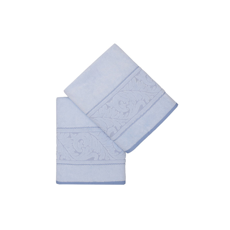 Ensemble de serviettes de bain luxueuses 100% coton (2 pièces), bleu doux, 27,6 x 55,1 pouces | Ultra-absorbant 560 g / m² | Lavable à la machine jusqu'à 104 ° F | Parfait pour le spa, la maison et les voyages, design élégant et durable