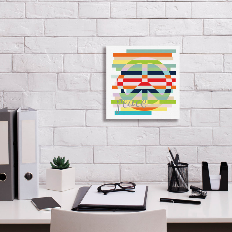 «Peace Rainbow» par Erin Clark, art mural sur toile, H 12 po x l 12 po x P 0,75 po