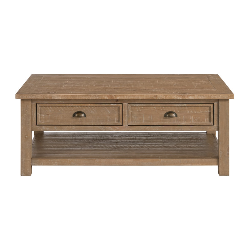 Holliman Solid Wood Single Coffee Table, Driftwood