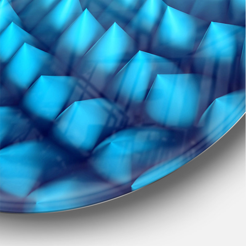 Abstract Blue Wavy - horloge murale moderne, Moyen